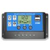 Solar Charge Controller, Topcloud 10A Solar Panel Controller 12V/24V PWM Auto Parameter Adjustable LCD Display Solar Panel Battery Regulator with Dual USB Port