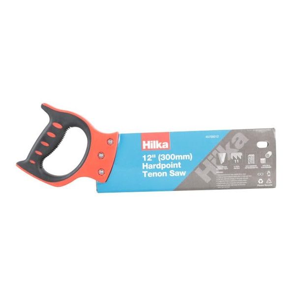 12" Tenon Saw Soft Grip 11TPI, Red/Silver
