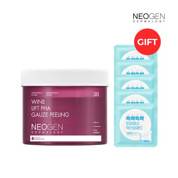 [Neogen] Wine Lift Paha Gauze Peeling (30ea) + (Giveaway) bha Pore Pad (2ea) *5