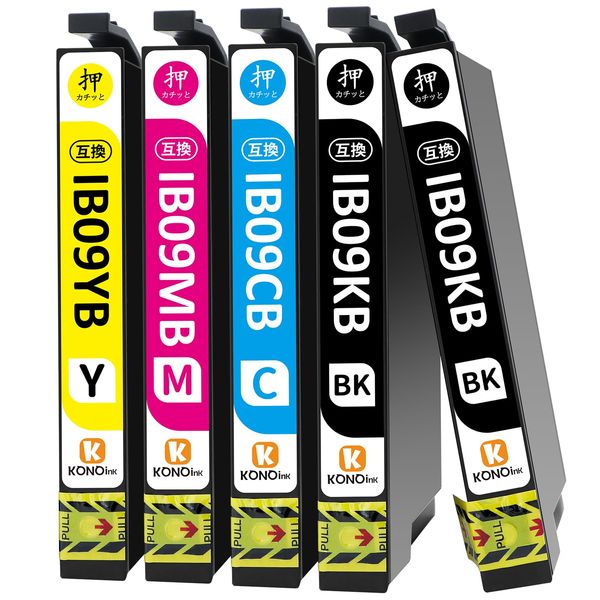 KONOink Epson IB09 Ink IB09 (Calculator) IB09CL4B Compatible Ink Cartridge, Compatible Models: PX-M730F, PX-S730, 4 Colors, Set of 5, IB09KB, IB09CB, IB09MB, IB09YB Instructions Included