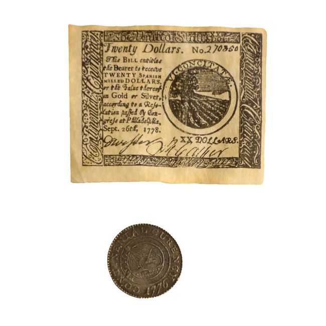 Colonial Era Coin and Banknote Replicas of the Revolutionary War Period