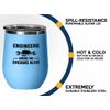 Engineer Teacher Blue Edition Wine Tumbler 12oz - Engineers bring - Gift Engineer lecture practitioners professionals electrical computer aerospace engineering electrical computer