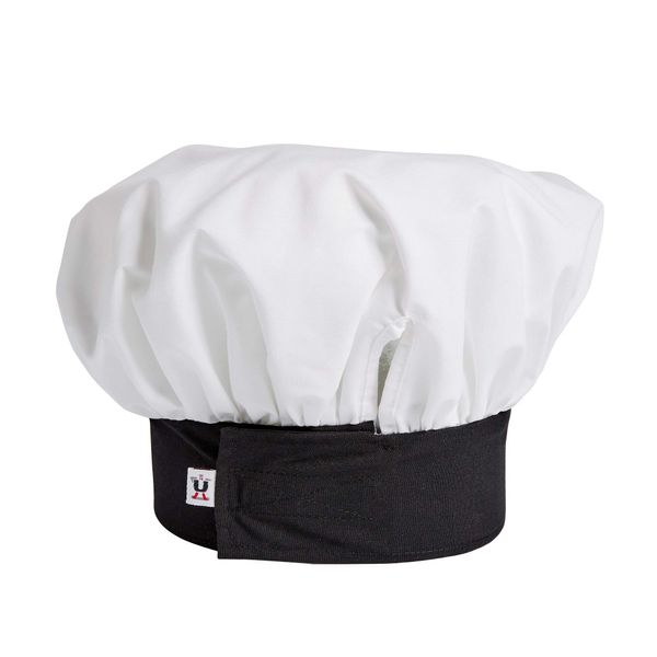 Uncommon Threads mens Twill Chefs Hat, White/Black, One Size US
