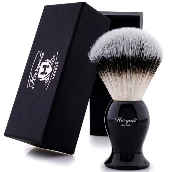 Haryali London Shaving Brush - Shaving Cream Brush - Synthetic Hair Shaving Brush - Mens Shaving Brush - and Womens - Shave Brush for Wet Shaving, Black