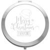 Merry Christmas everyone (Christmas Typography Statement 14) folding compact pocket mirror - silver round circle shape