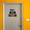 All Quality Basic Electrical Room Door/Wall Sign | Durable Construction | Building Safety - Red/Gold - Large (1 Pack)