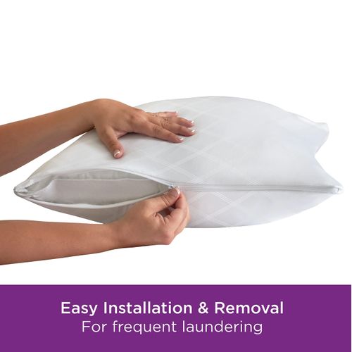 Set of 2 King AllerEase Pillow Protectors - Temperature Balancing, Allergist Recommended - Premium Breathable, Zippered Protectors