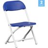 2 Pack Kids Blue Plastic Folding Chair