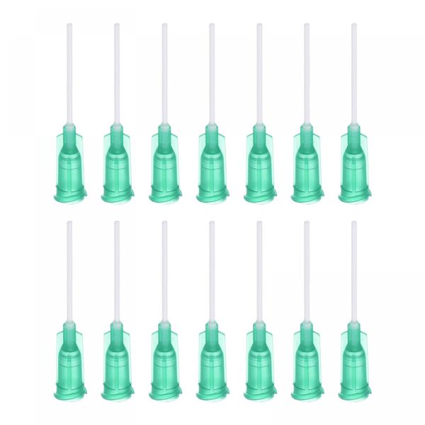 uxcell 18G Needle Dispenser, Glue Needle Tube, Dispensing Nozzle, Quantitative Dispense Nozzle, PTFE Dull Tip, with PP Needle, For Liquid Glue Guns, 1.0 inches (25 mm), Green, Pack of 50