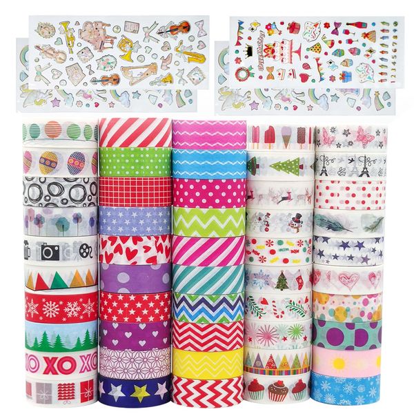 Baozun Washi Tape 50 Rolls Washi Klebeband Set Washi Masking Tape Dekorative Klebeband DIY Papier Tape