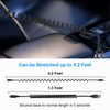 Coiled Lightning Cable 2 Pack, Apple Carplay Cable& MFi Certified, Short Retractable Charging Cord with Data Transmission