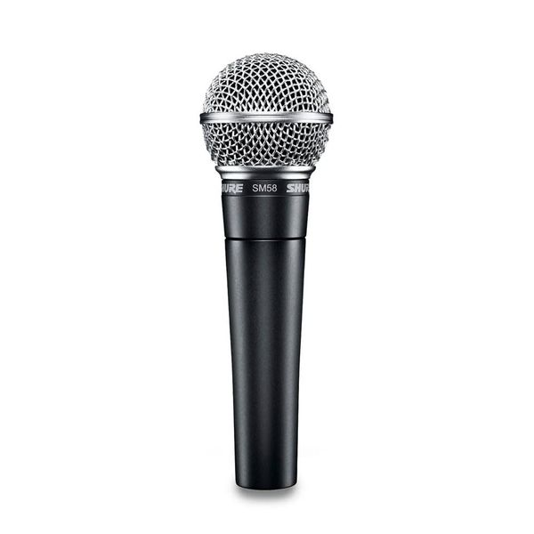 Shure SM58-CN Cardioid Dynamic Vocal Microphone with 25' XLR Cable, Pneumatic Shock Mount, Spherical Mesh Grille with Built-in Pop Filter, A25D Mic Clip, Storage Bag, 3-pin XLR Connector