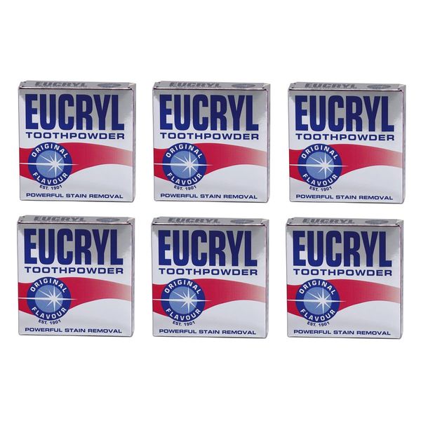 6 x Eucryl Smokers Tooth Powder Original 50g