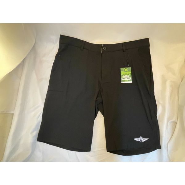 FLY GREEN DISC GOLF TOWEL POCKET PERFORMANCE SHORTS(TM)  - BLACK SIZE 36