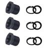 3 Pcs Thread Adapters and Rubber&Metal Washers, Replacement Kit, 1/2 * 28, 5/8 * 24, Black