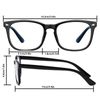 3 Pcs Blue Light Blocking Glasses, Classic Square Frame Computer Glasses 14.2cm