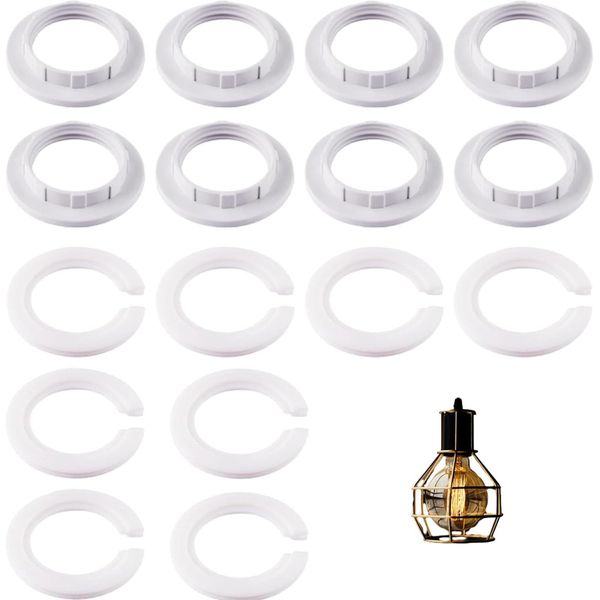 16PCS 42mm to 29mm Screw Light Fitting Adapter, E27 to E14 Lampshade Reducer Ring, Socket Replacement Ring, Fitting Lampshade Washer Adaptor