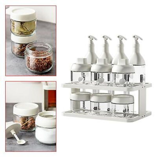 Spice Rack Organizer Set Versatile Display Rack 2 Tiers Multifunctional Space