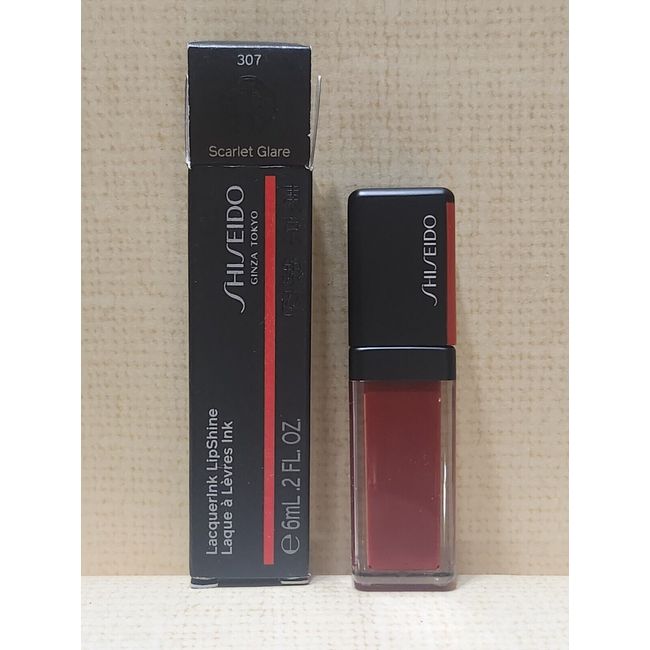 Shiseido Lacquerink Lipshine #307 SCARLET GLARE .2 FL OZ New