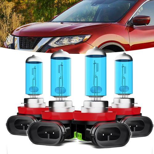 TTDBDAN Halogen Headlights Compatible with Nissan Rogue 2014-2020 Headlight Bulbs,H11/H8/H9 High Beam + H11/H8/H9 Low Beam,Plug And Play,Pack of 4