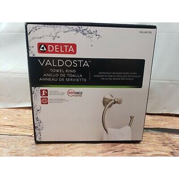 NOB DELTA Valdosta Bathroom Bath Towel Ring Brushed Nickel Finish VAL46-SN