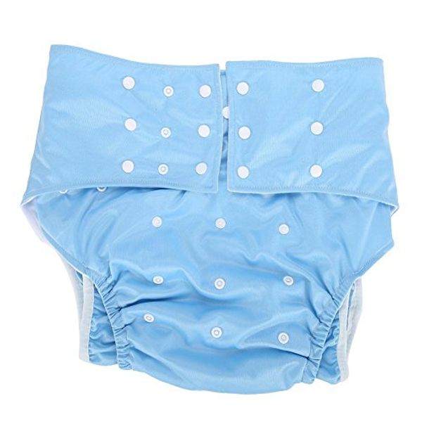 Adult Diaper Cover, Incontinence Pants, Nursing Diaper Cover, Mesh Material, Breathable, Leak Proof, Reusable, Repeated Washing, Size Adjustable, Adult, Home Care, Medical (Sky Blue)