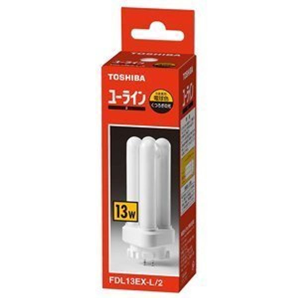 Toshiba FDL13EX-L/2 Compact Fluorescent Lamp, 13 Shape Light Bulb Color, Successor to FDL13EX-L-T, Euline 2