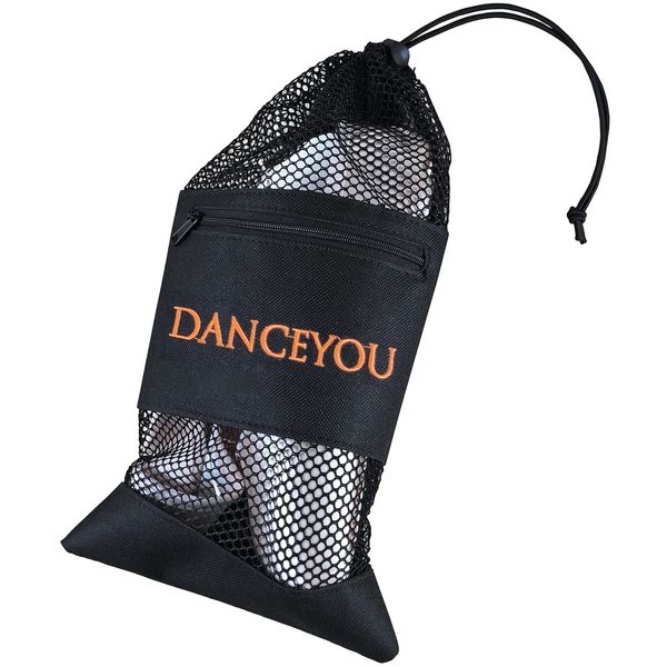 DANCEYOU Dance Shoe Bag Drawstring Bag Mesh Shoe Bag for Pointe Shoes Tap Shoes and All Other Dance Equipment