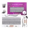 Individual Lashes 120 Cluster Lashes DIY Eyelash Extension Thin Band Wide Stem Lash Clusters with Applicator and Lash Bond and Seal Lash Extension Kit Mix 10-16mm Length C/D Curl - OP17