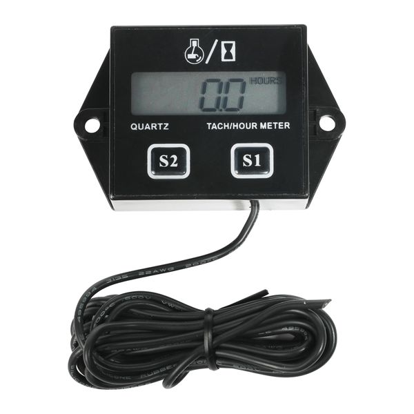 RACOONA Digital Tachometer,Hour Meters for Small Engines,Car Accessories Small Engine Hour Meter and Digital Tachometer,Waterproof Inductive Tachometer Gauge for Lawn Mower Tractor Generator