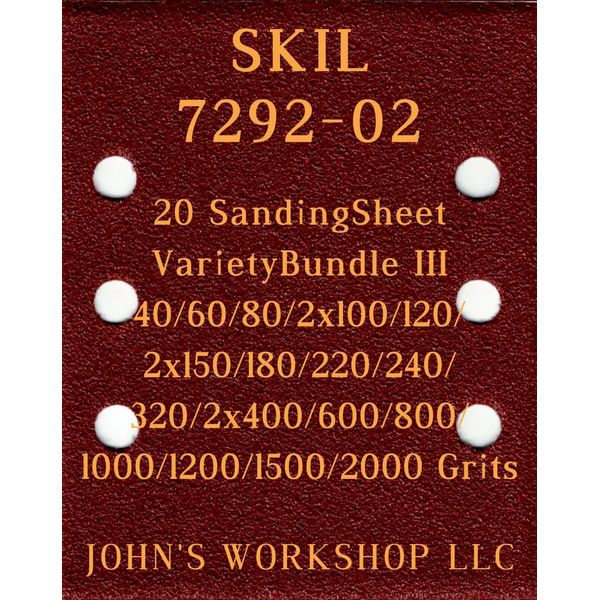 SKIL 7292-02 - 17 Different Grits - 20 Sheet Variety Bundle III
