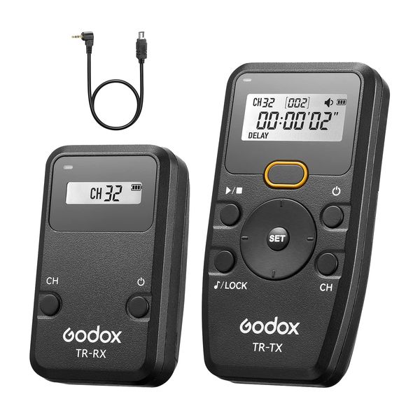 Godox TR-N3 Wireless Timer Remote Control Compatible for Nikon, Shutter Release Remote with Transmitter Receiver and Shutter Cable, Image Stabilization and Exposure Timer Function