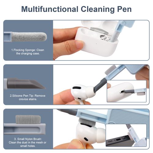 anngrowy Airpod Laptop Screen Keyboard Cleaner Kit Bluetooth Earphones Earbud Airpods3 Pro 2023 Electronic Cleaning Kit iPhone Computer Screen Headset Charging Case iPad Camera Clean Pen Brush Tools