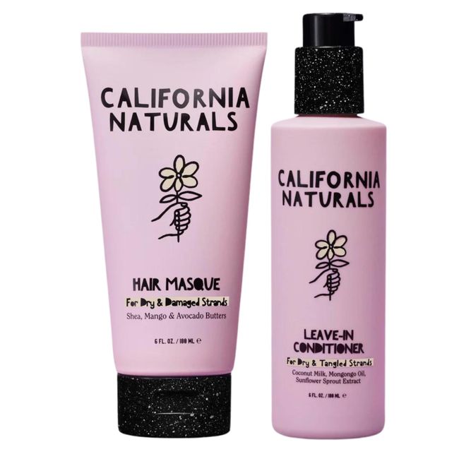 California Naturals Hair Treatment Kit with Leave In Conditioner & Hair Masque Bundle, For Repairing and Conditioning Dry, Damaged Hair, Natural, Vegan, Paraben & Sulfate Free, All Hair Types, 6 fl oz