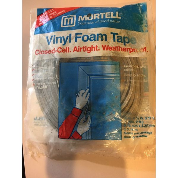 MORTELL VINYL FOAM TAPE CLOSED CELL. AIRTIGHT. WEATHERPROOF TAPE