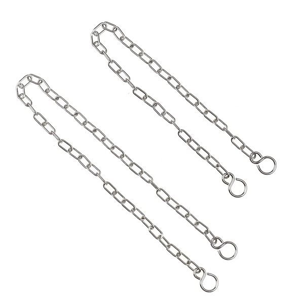 UYUYong 2PCS Bath Plug Chain Strong Chrome Link Type Bath Chain with S Hook Bath Chain Link Chrome for Bathroom/Kitchen Basin Bath Supplies- 45/30cm