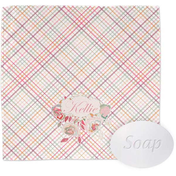 YouCustomizeIt Personalized Modern Plaid & Floral Washcloth