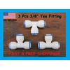 3 Pcs 3/8" Tee Fitting for Reverse Osmosis (RO) Water Purification Systems