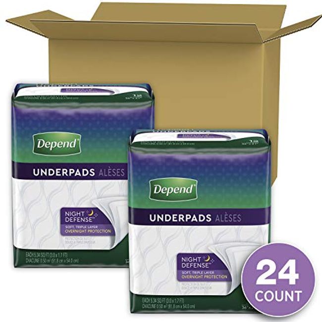 Depend Bed Pads for Incontinence, Overnight Absorbency