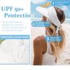 DRESHOW Women's Visor Hat Wide Brim Adjustable Foldable Ponytail Beach Hat Summer UPF 50+