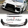 FOR 2008-2015 MITSUBISHI LANCER Front Bumper Lip Splitter Spoiler Strut Rods