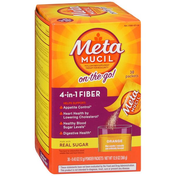 Metamucil 4-in-1 Fiber Orange Packets 30ct