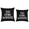 Tofu eating wokerati Throw Pillow