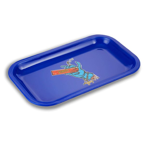 Vibes Premium Metal Tray- 11"x7"x0.35" Compact, Portable, and Designed for Your Leisure Time, Scratch-Resistant, and Travel-Friendly for On-The-Go Lifestyles (Hand Medium)