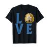 LOVE text with Sand Dollar Summer Beach Sand Shell T-Shirt