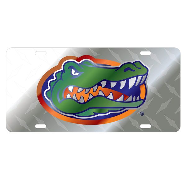 Florida Gators Laser Cut Inlaid Mirror Diamond Pattern Symbol Back w/Gator Head