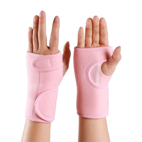 Yananmall Wrist Support Splint Brace, Adjustable Carpal Tunnel Support with Metal Splints, Suitable for Relieving Joint Pain, Wrist Pain, Sprains, Tendonitis (Right Hand, Pink)