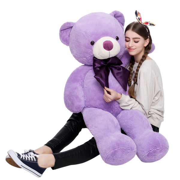 Misscindy Giant Teddy Bear Plush Stuffed Animals for Girlfriend or Kids 47 inch, (Purple)