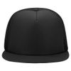 OTTO SNAP Round Flat Visor High Crown Mesh Back 5 Panel Trucker Snapback - Black