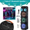 8000W Powerful Sound System Triple 8" Bluetooth Party Speaker AUX/TF/USB/FM/TWS